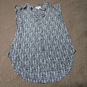 DKNY Sleeveless Blouse, ruffles, L